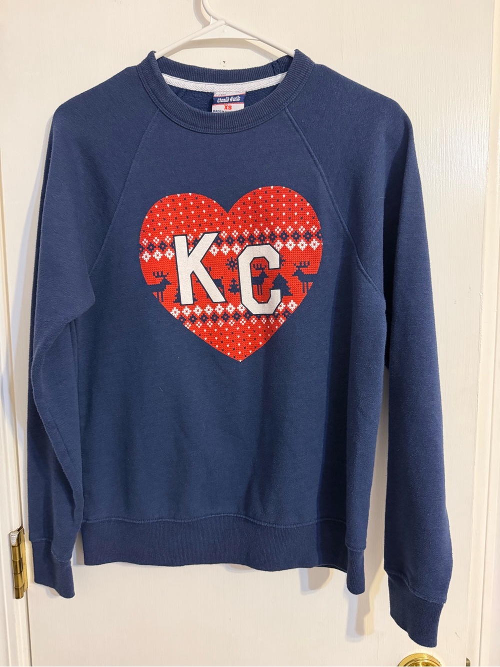 Charlie Hustle KC Heart Fair Isle Christmas Sweatshirt